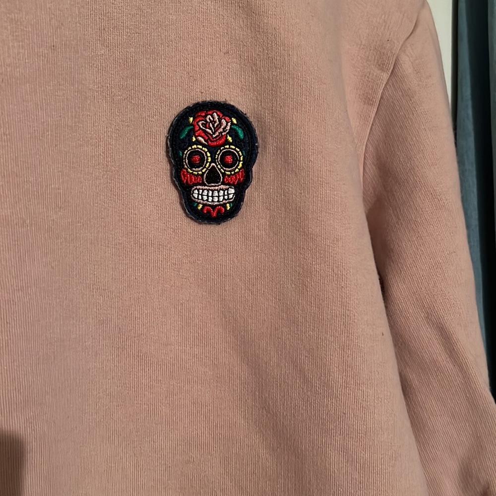 Suspicious Antwerp pink skull crew neck sweatshirt Medium - Picture 3 of 6